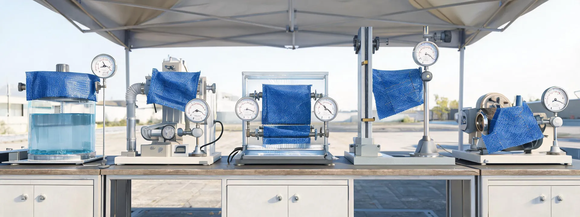 Outdoor performance fabric laboratory test sequence